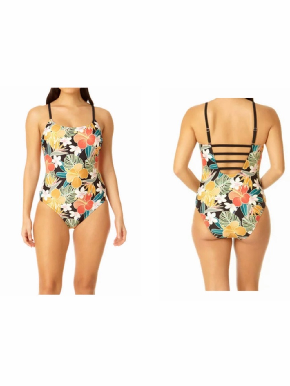 Hurley Caribbean Dreamin Black
Tropical Floral  One Piece Swimsuit Size Small